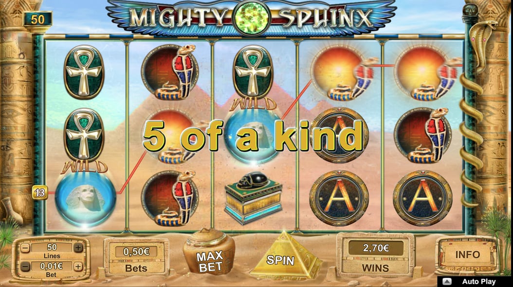 Mighty-Sphinx-5-of-a-kind-win