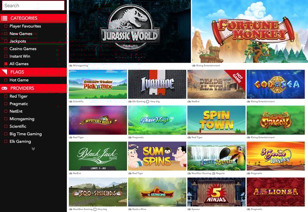 Play online casino at Redspins.com today
