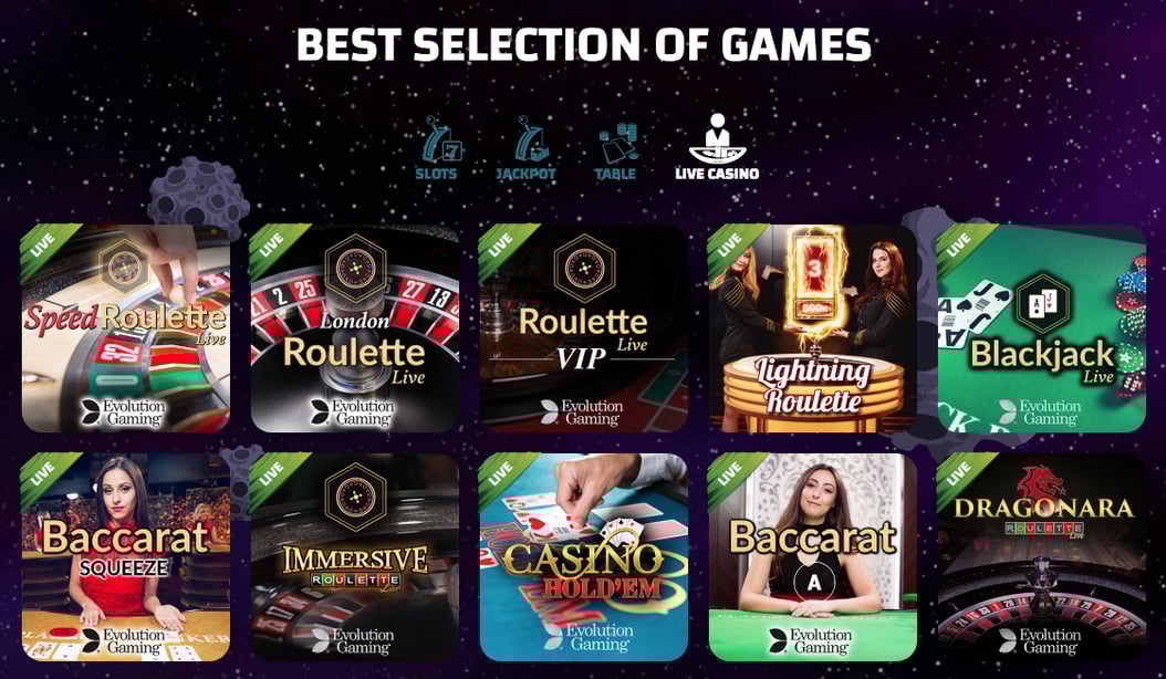 Live casino games at Ikibu casino review