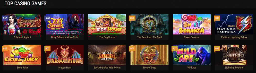 Top Games at King Billy Online Casino