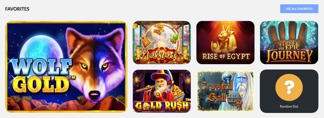 Popular games at WestCasino