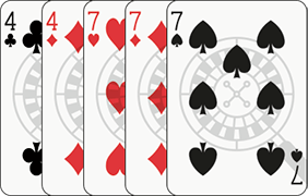 Poker hand of full house