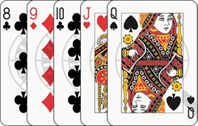 Poker hand of straight