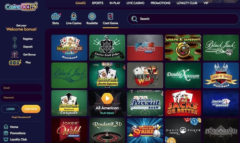 Game categories casino360