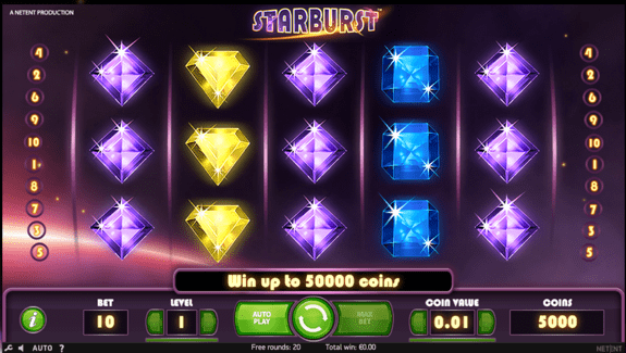 Play Starburst at Dealers Casino