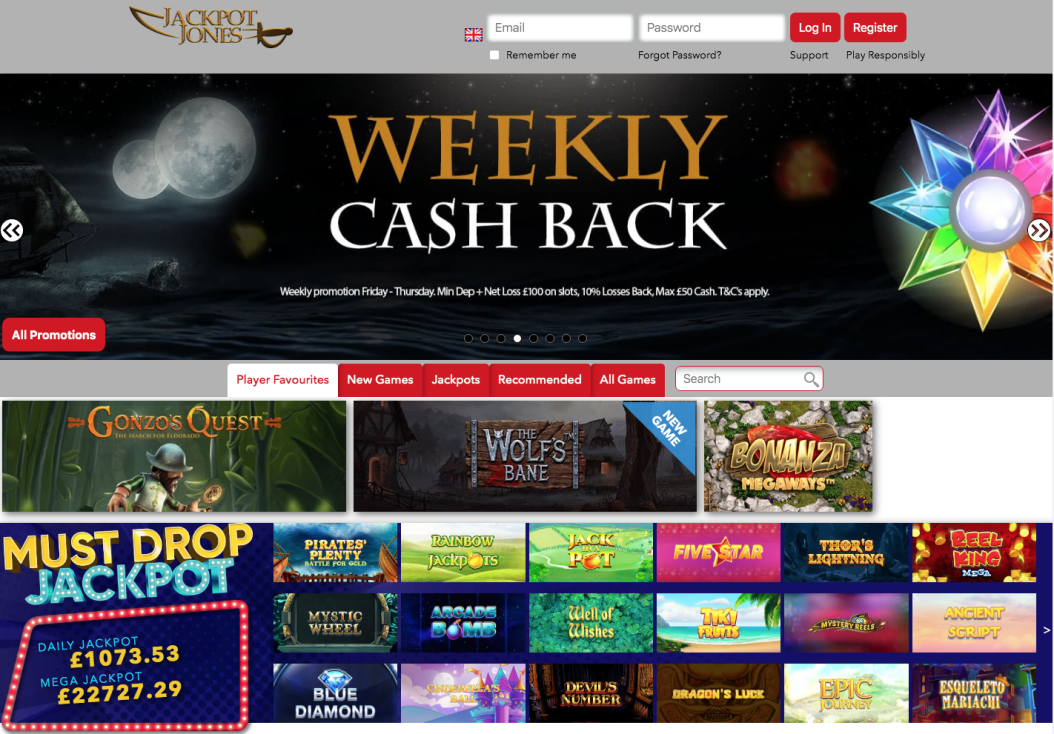 Jackpot Jones Casino Review 2019 Frontpage