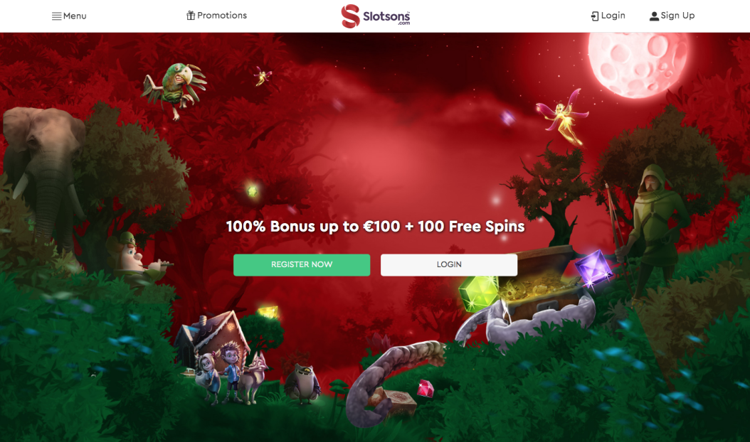 Slotsons Casino Review 2019 Frontpage