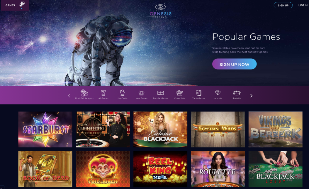 Try some of Genesis casino's popular games and read more in this casino review