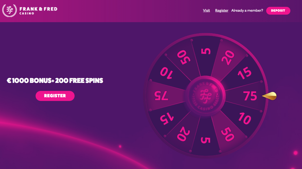 Spin the wheel and win at Frank & Fred casino and read more in this review