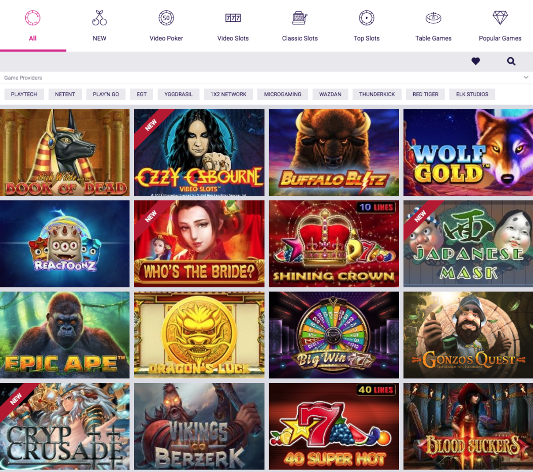 Casino games at VBet online casino