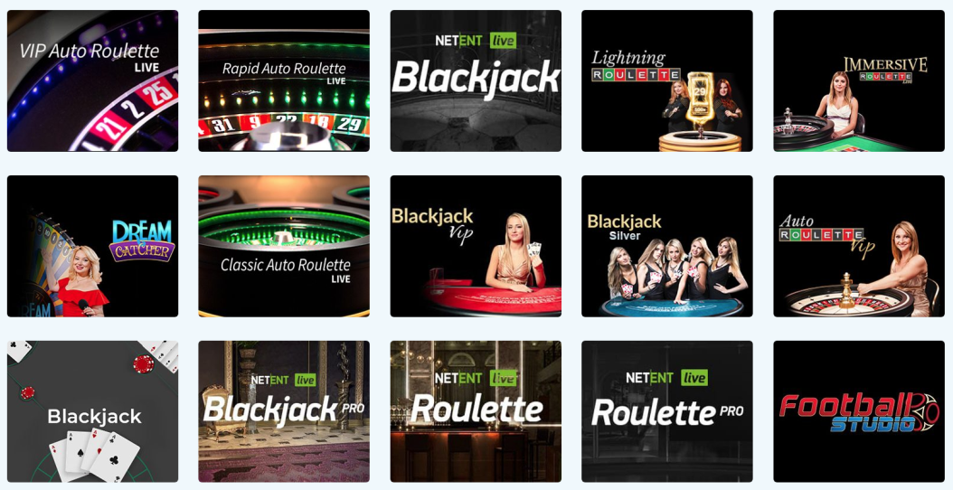 Live casino games at Monster Casino