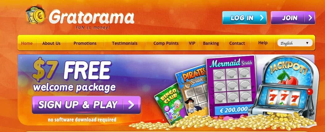 Gratorama Welcome bonus
